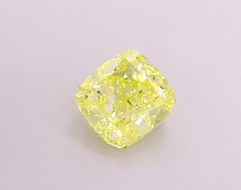 1.13 Ct. Fancy Vivid  Yellow Cushion Lab Grown Diamond