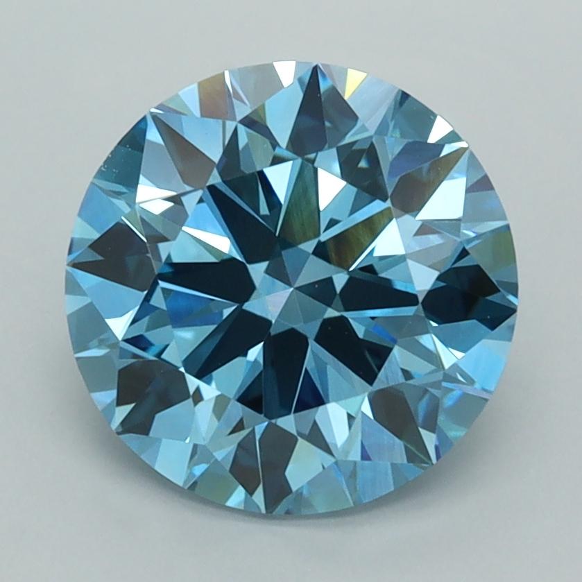 2.70 Ct. Fancy Vivid  Blue Round Lab Grown Diamond