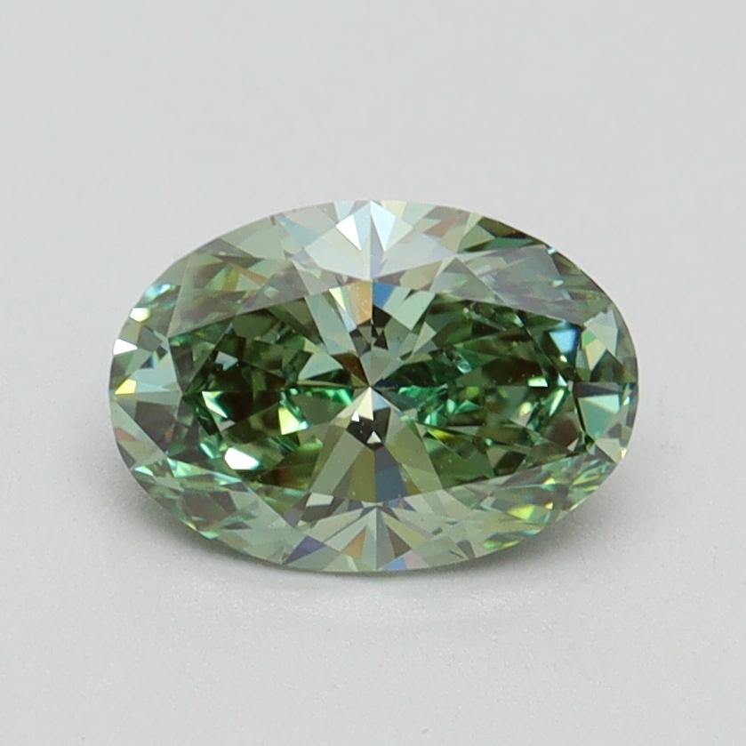 1.02 Ct. Fancy Vivid Green Oval Lab Grown Diamond