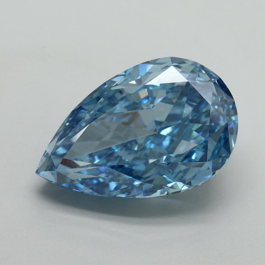 11.65 Ct. Fancy Vivid Blue Pear Lab Grown Diamond