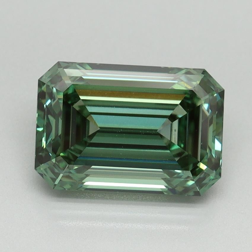 3.04 Ct. Fancy Vivid Pacific Green Emerald Lab Grown Diamond