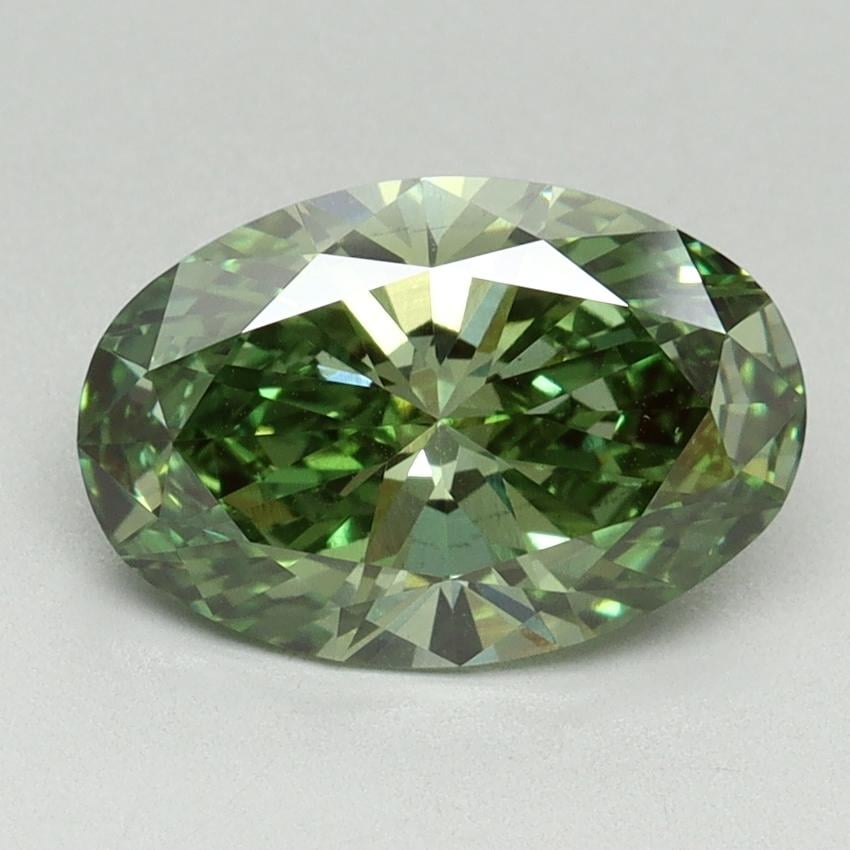 2.00 Ct. Fancy Vivid Pacific Green Oval Lab Grown Diamond