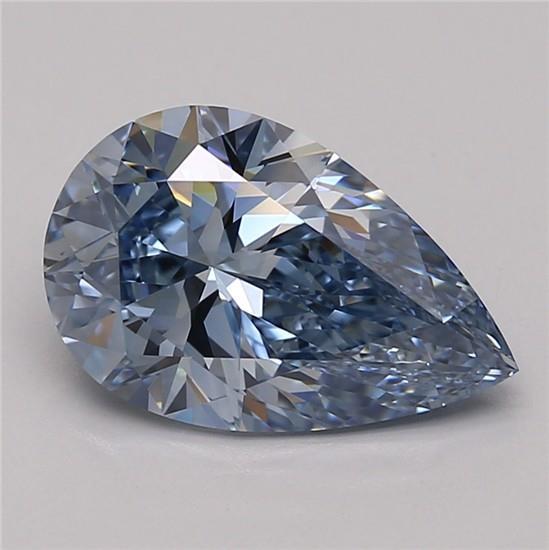 2.54 Ct. Fancy Vivid Blue Pear Lab Grown Diamond