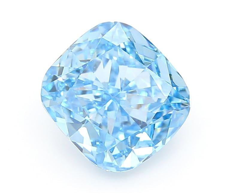 1.03 Ct. Fancy Vivid Blue Cushion Lab Grown Diamond