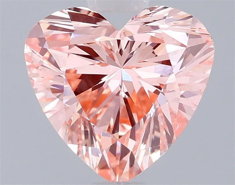 1.00 Ct. Fancy Vivid Orangy Pink Heart Lab Grown Diamond
