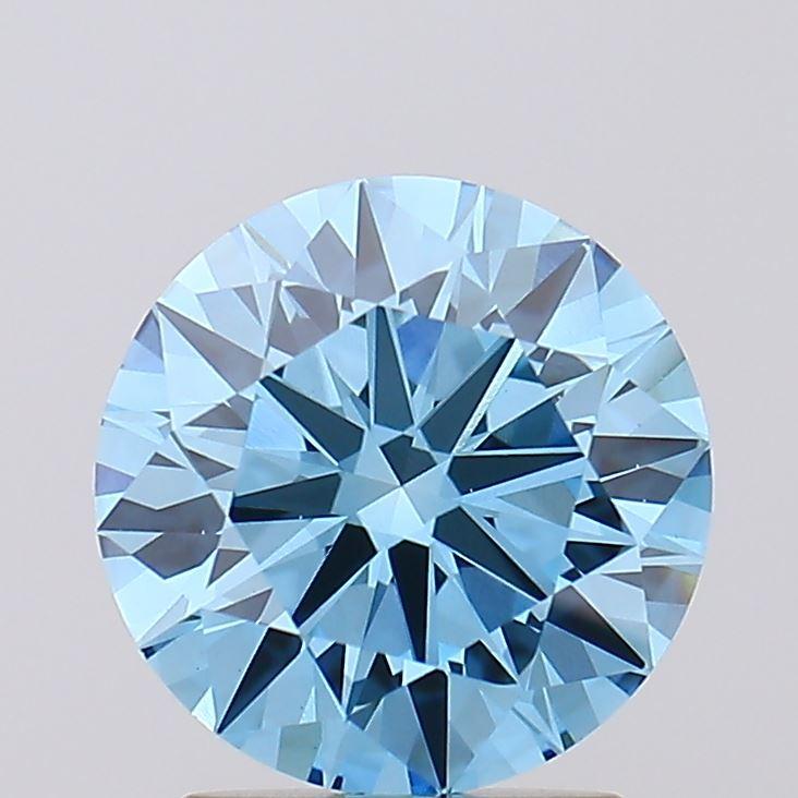 2.00 Ct. Fancy Vivid Blue Round Lab Grown Diamond