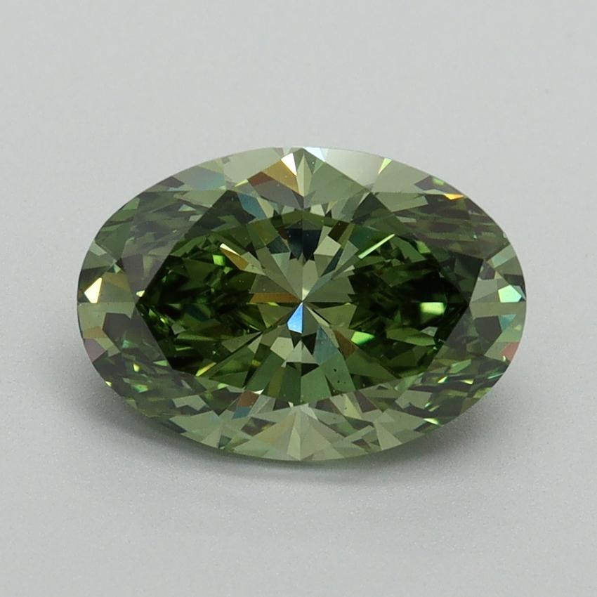 2.01 Ct. Fancy Vivid Green Oval Lab Grown Diamond