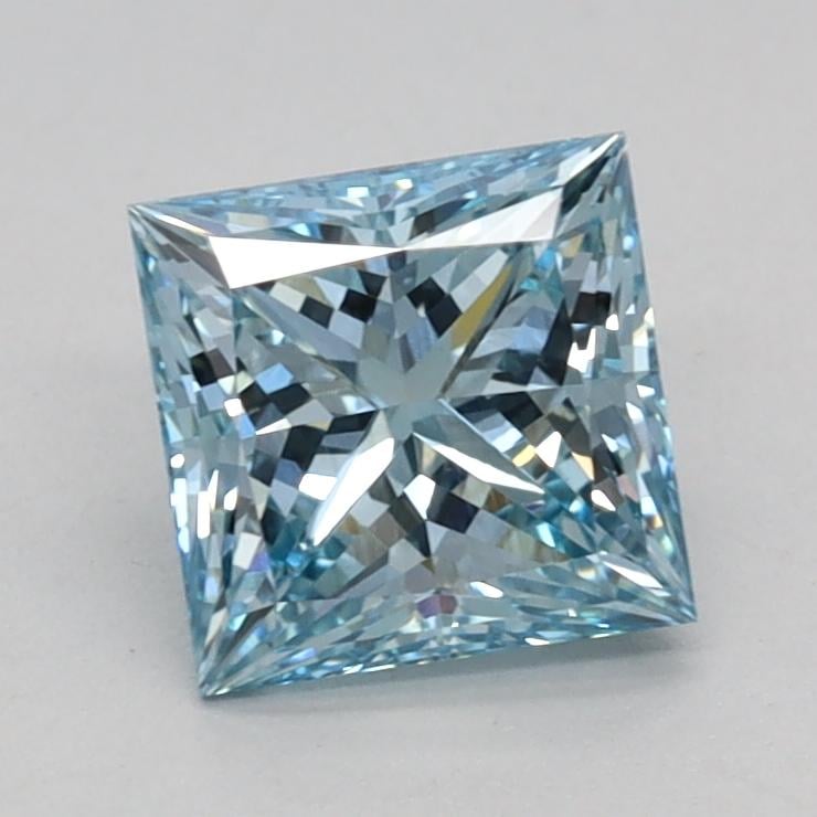0.91 Ct. Fancy Vivid Blue Princess Lab Grown Diamond