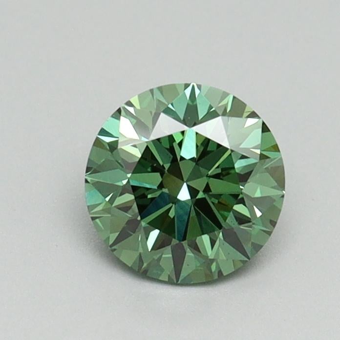 0.66 Ct. Fancy Vivid Green Round Lab Grown Diamond