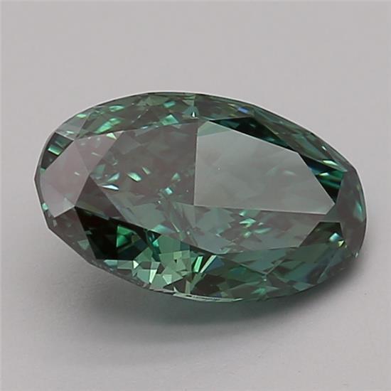 1.60 Ct. Fancy Vivid Green Oval Lab Grown Diamond