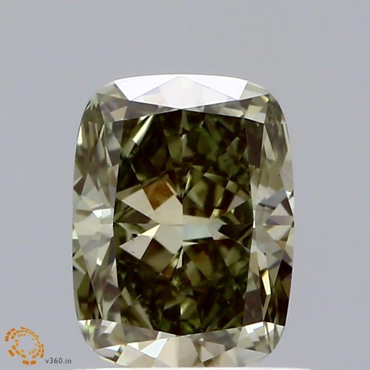 1.02 Ct. Fancy Gray Green Cushion Lab Grown Diamond