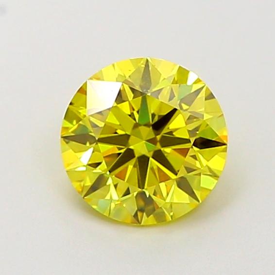 1.02 Ct. Fancy Vivid Yellow Round Lab Grown Diamond
