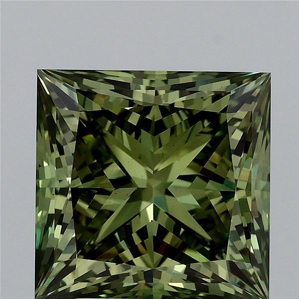 4.07 Ct. Fancy Vivid  Green Princess Lab Grown Diamond