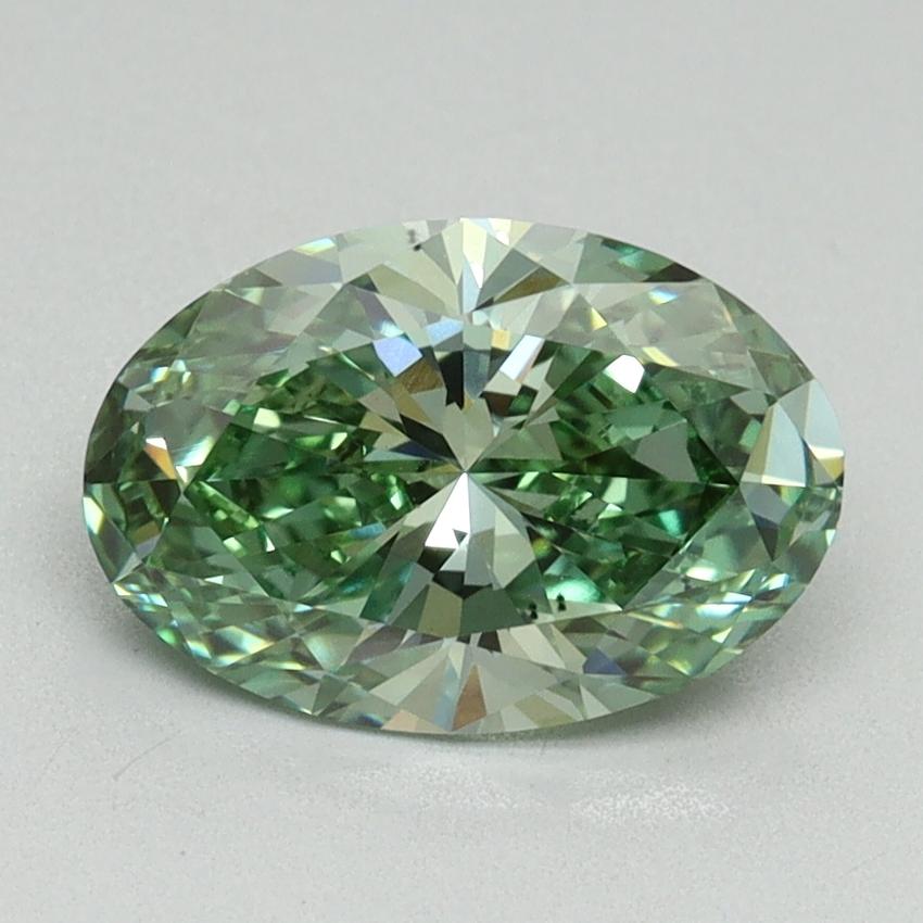 1.63 Ct. Fancy Vivid Pacific Green Oval Lab Grown Diamond