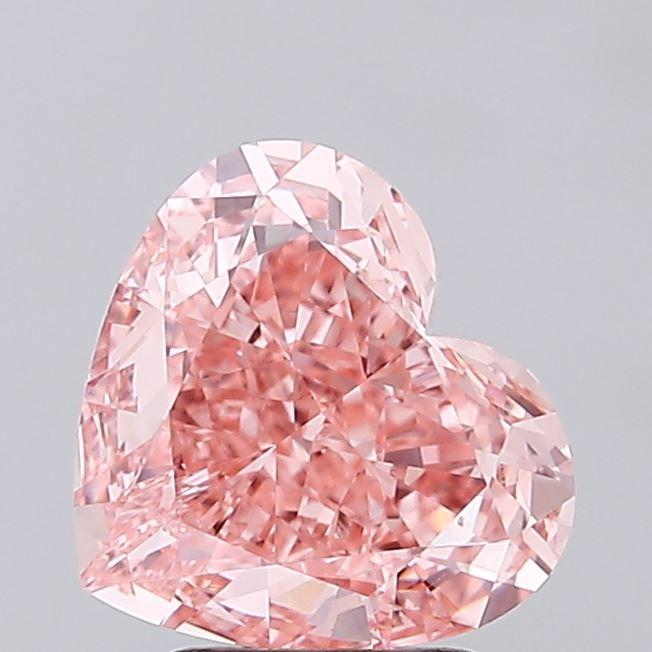 3.24 Ct. Fancy Vivid Pink Heart Lab Grown Diamond