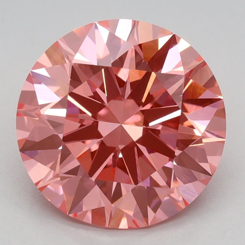 2.59 Ct. Fancy Vivid Pink Round Lab Grown Diamond