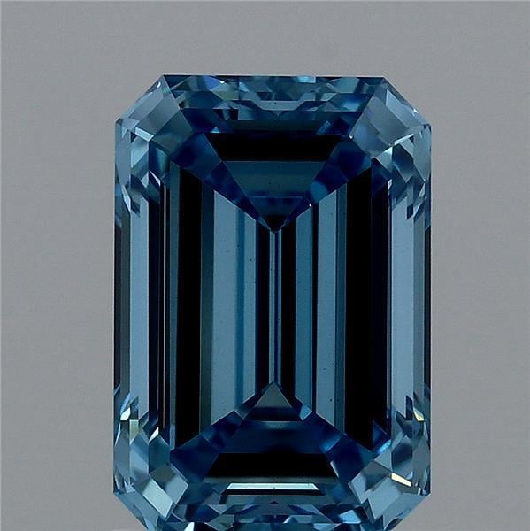 1.83 Ct. Fancy Vivid Blue Emerald Lab Grown Diamond