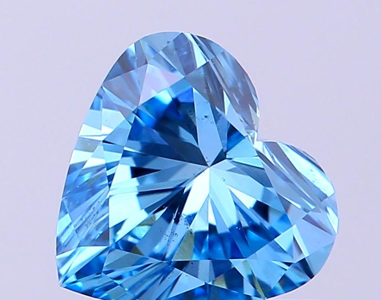 0.53 Ct. Fancy Vivid Blue Heart Lab Grown Diamond