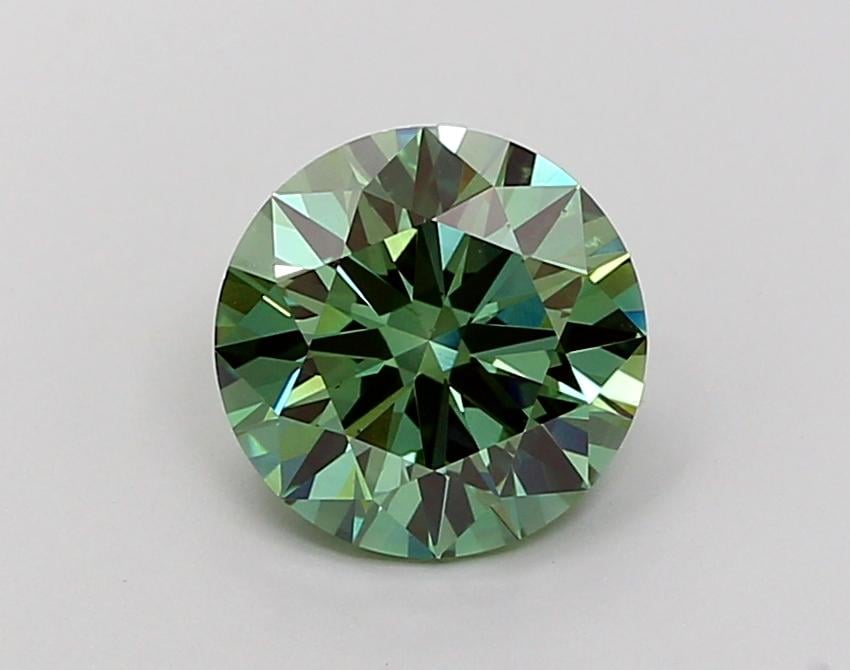 2.00 Ct. Fancy Vivid  Green Round Lab Grown Diamond