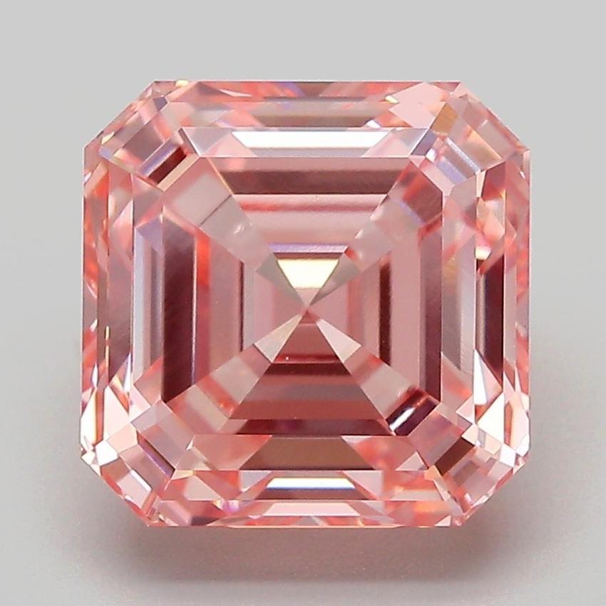 5.16 Ct. Fancy Vivid Pink Asscher Lab Grown Diamond