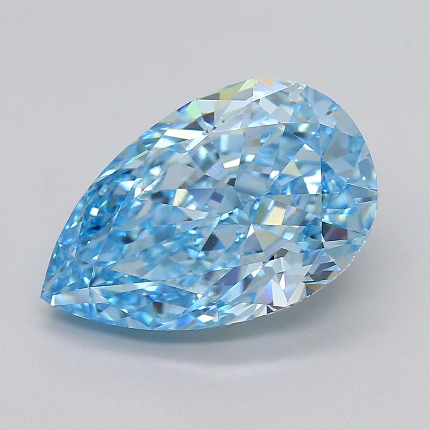10.08 Ct. Fancy Vivid Blue Pear Lab Grown Diamond