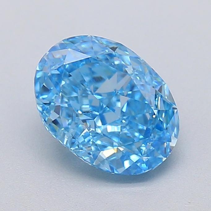 1.08 Ct. Fancy Vivid  Blue Oval Lab Grown Diamond