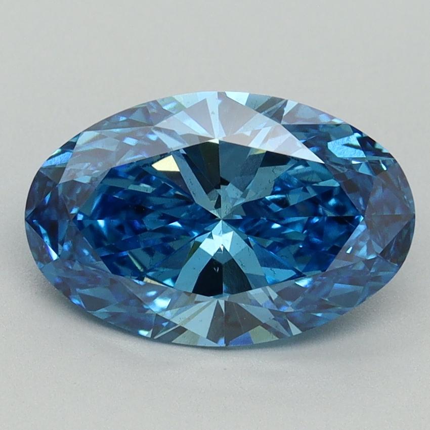 2.20 Ct. Fancy Vivid Blue Oval Lab Grown Diamond