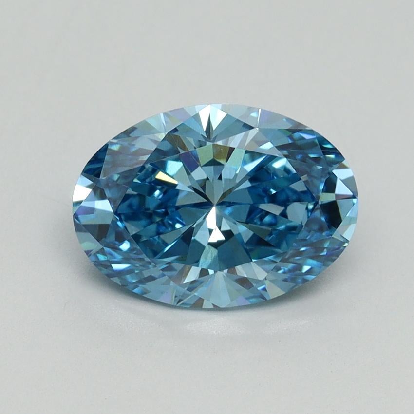 2.11 Ct. Fancy Vivid Blue Oval Lab Grown Diamond