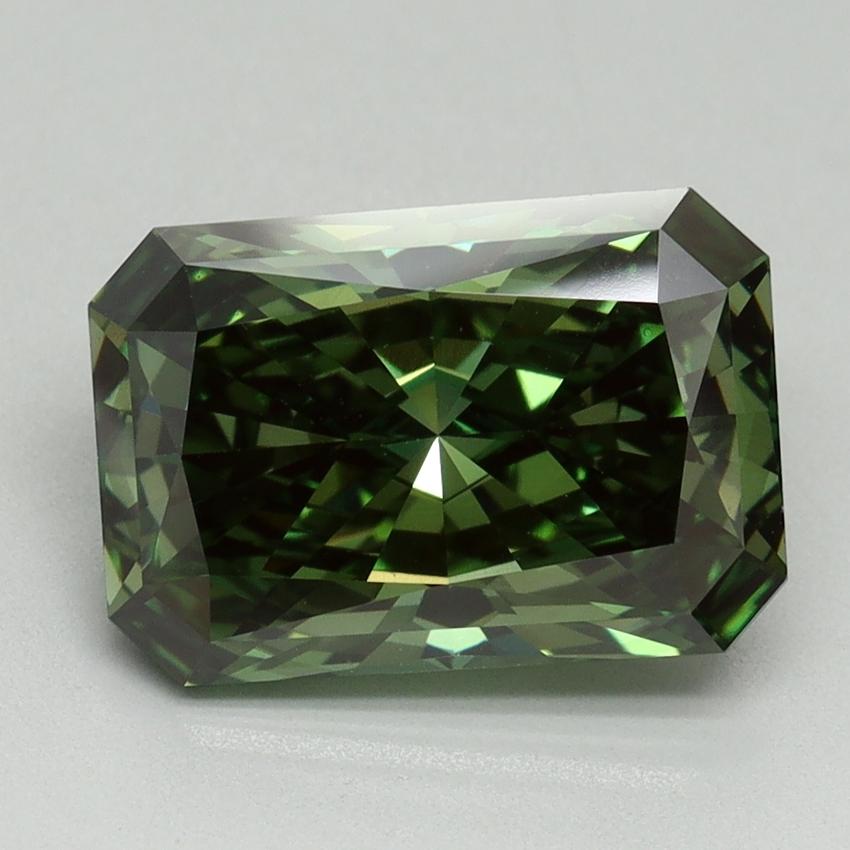 3.55 Ct. Fancy Vivid Green Radiant Lab Grown Diamond