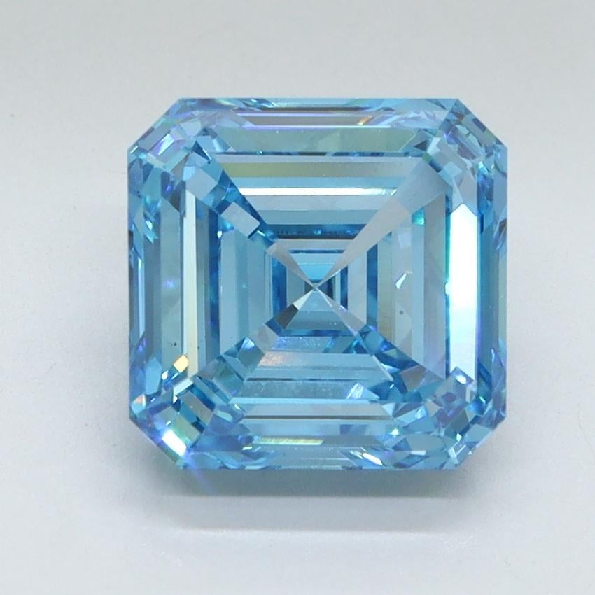 2.90 Ct. Fancy Vivid Malibu Blue Asscher Lab Grown Diamond