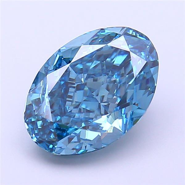 3.06 Ct. Fancy Vivid Blue Oval Lab Grown Diamond