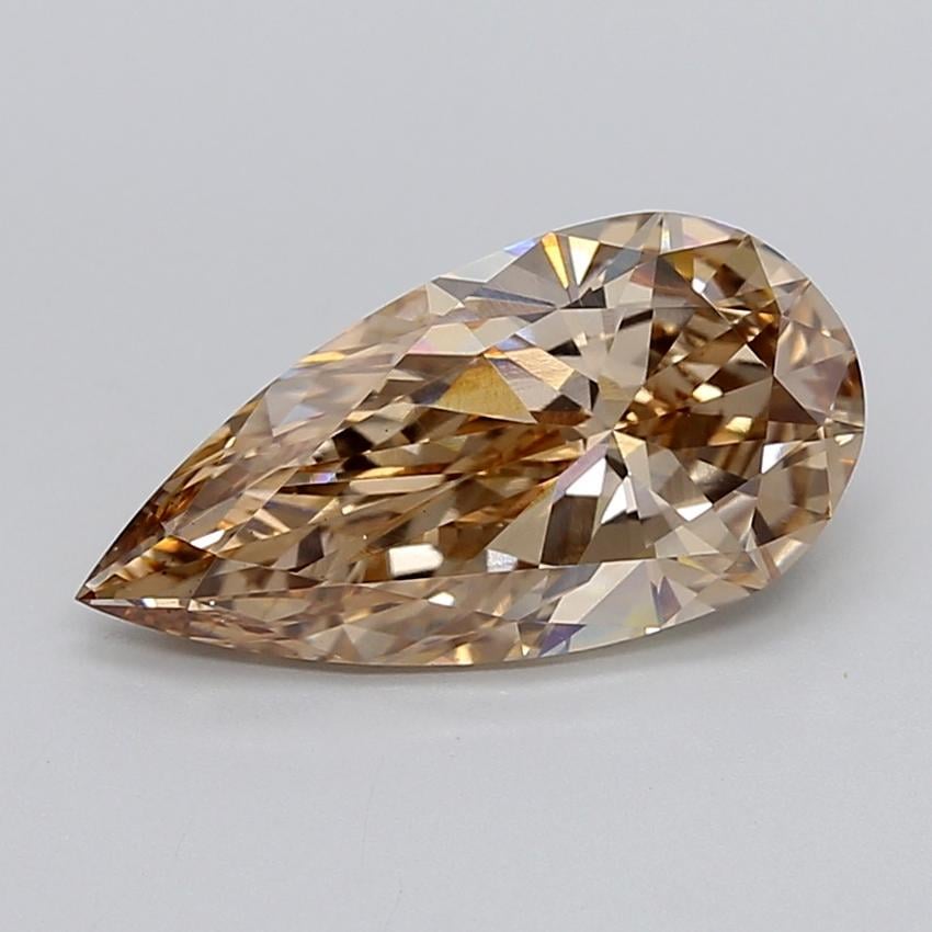 3.03 Ct. Light  Brown Pear Lab Grown Diamond