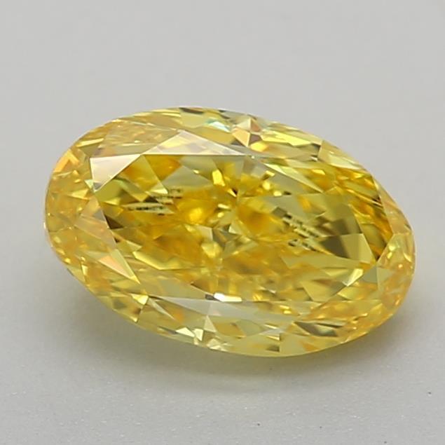 0.72 Ct. Fancy Vivid Yellow Oval Lab Grown Diamond