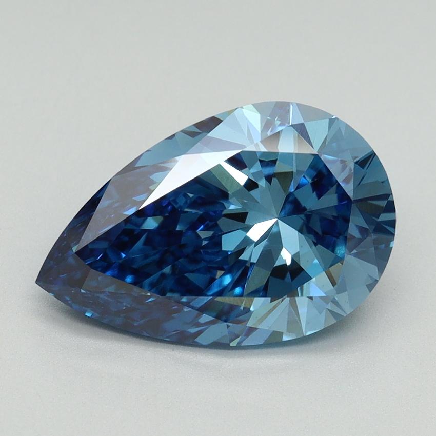 3.05 Ct. Fancy Vivid Blue Pear Lab Grown Diamond