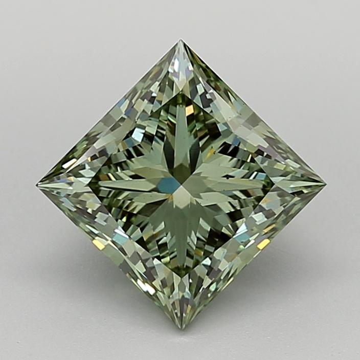 2.78 Ct. Fancy Vivid  Green Princess Lab Grown Diamond