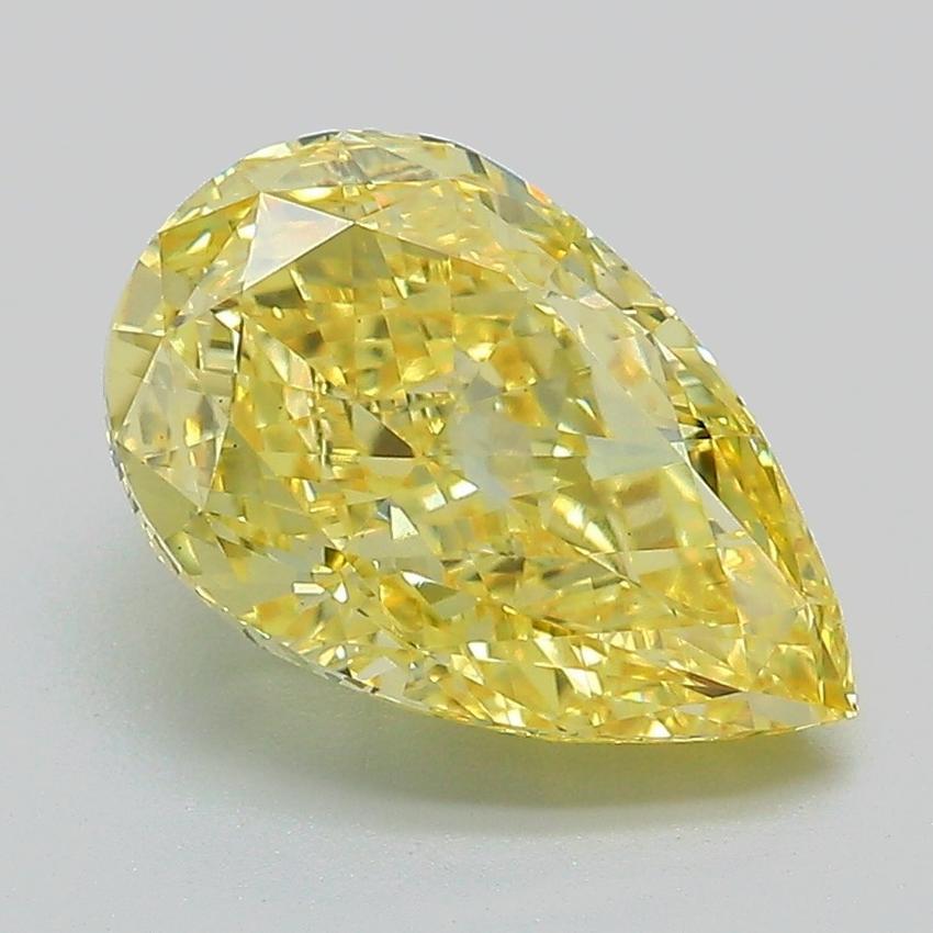 3.00 Ct. Fancy Vivid Yellow Pear Lab Grown Diamond