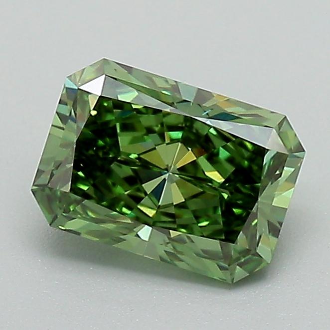1.03 Ct. Fancy Vivid Green Radiant Lab Grown Diamond