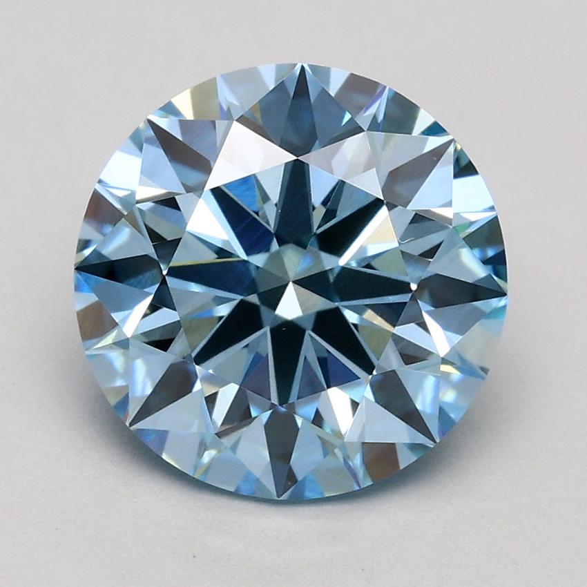 2.01 Ct. Fancy Intense Blue Round Lab Grown Diamond