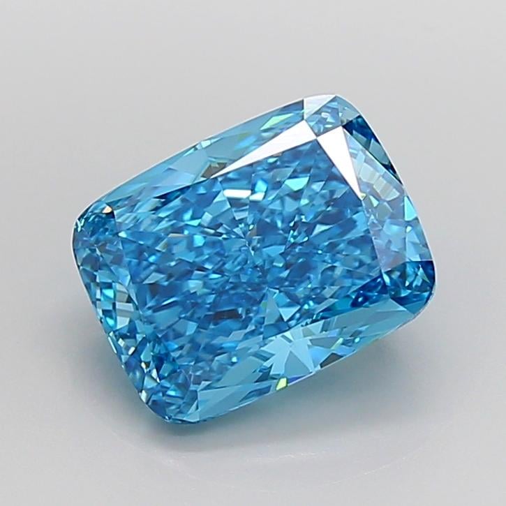 4.51 Ct. Fancy Vivid Blue Cushion Lab Grown Diamond