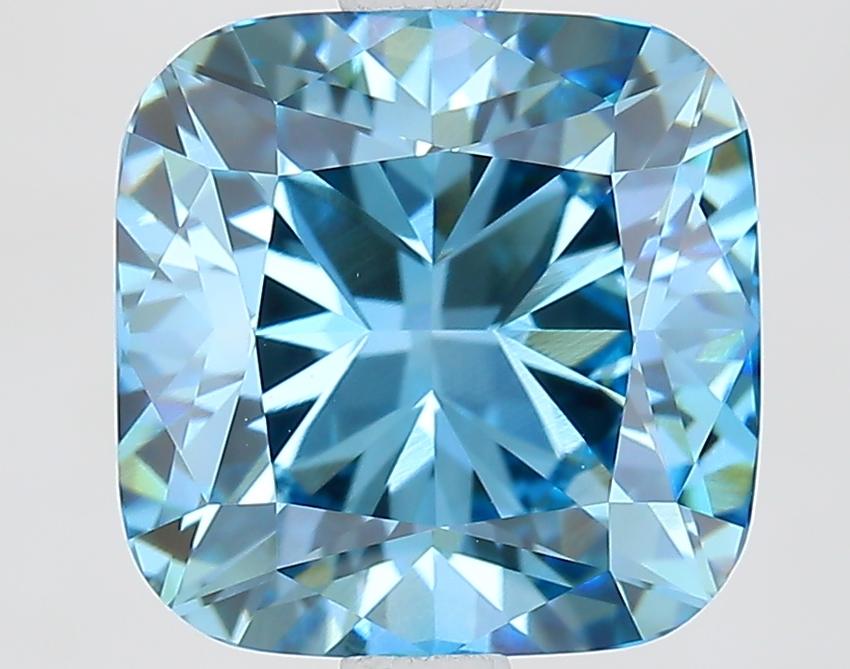 3.52 Ct. Fancy Vivid Blue Cushion Lab Grown Diamond