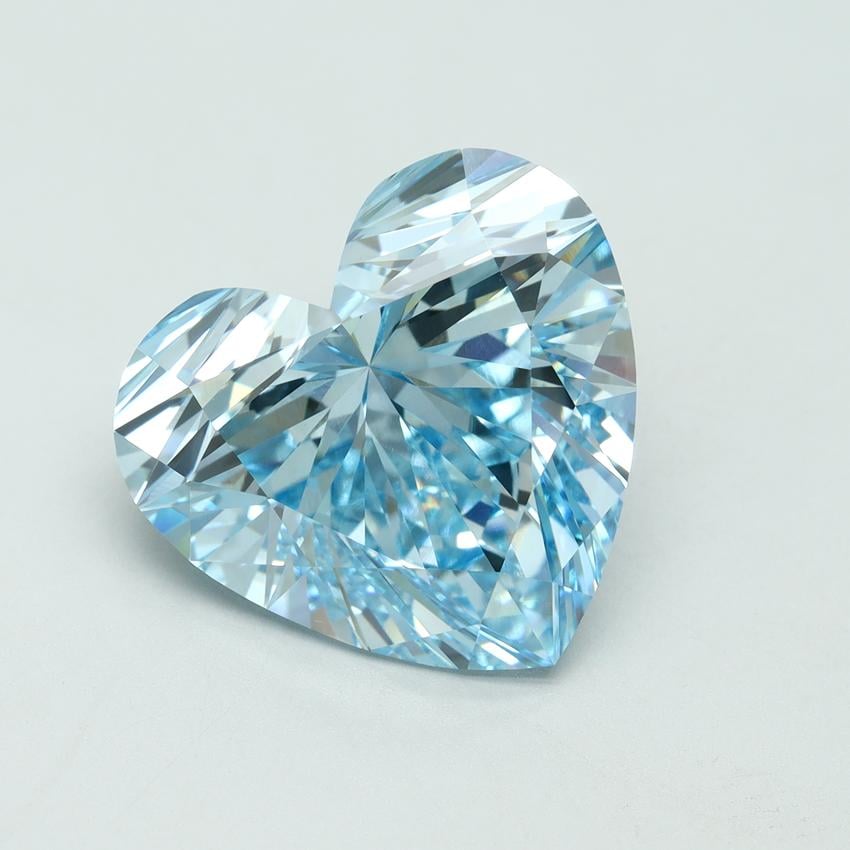 10.32 Ct. Fancy Vivid Blue Heart Lab Grown Diamond