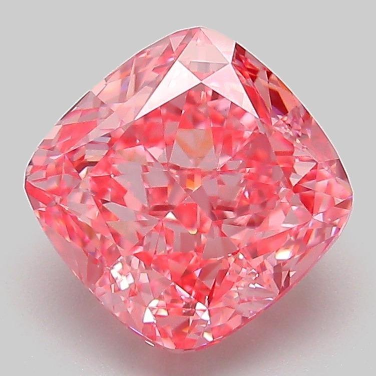 3.08 Ct. Fancy Vivid Pink Cushion Lab Grown Diamond