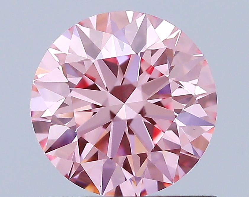 0.91 Ct. Fancy Vivid Pink Round Lab Grown Diamond