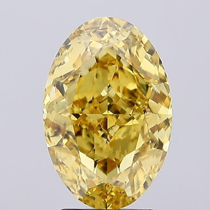 4.19 Ct. Fancy Vivid  Yellow Oval Lab Grown Diamond