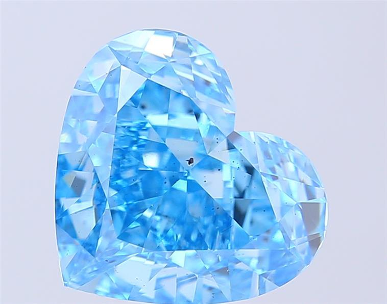 7.19 Ct. Fancy Vivid Blue Heart Lab Grown Diamond