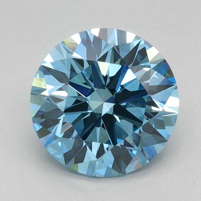 1.78 Ct. Fancy Vivid Blue Round Lab Grown Diamond