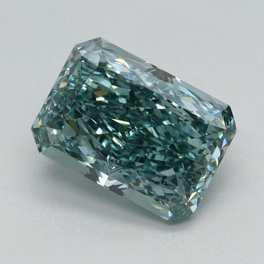 1.51 Ct. Fancy Vivid  Green Radiant Lab Grown Diamond