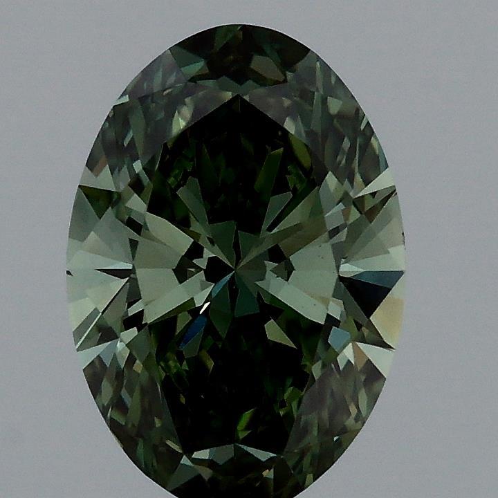 1.08 Ct. Fancy Vivid Green Oval Lab Grown Diamond
