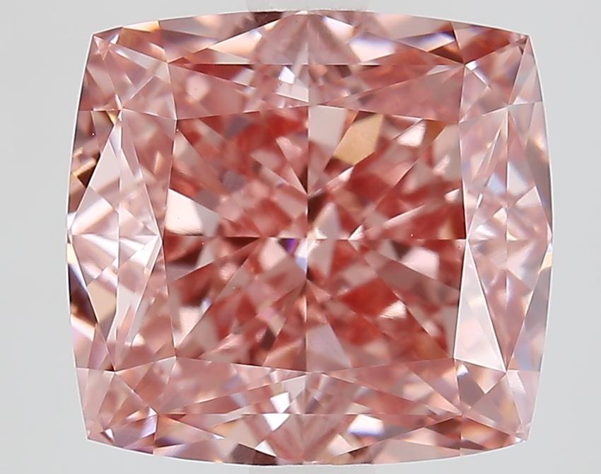 3.54 Ct. Fancy Vivid Pink Cushion Lab Grown Diamond