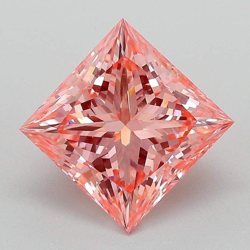 3.06 Ct. Fancy Vivid Pink Princess Lab Grown Diamond